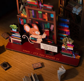 Personalised Reader Mouse Birthday Pop Out Card, 4 of 5