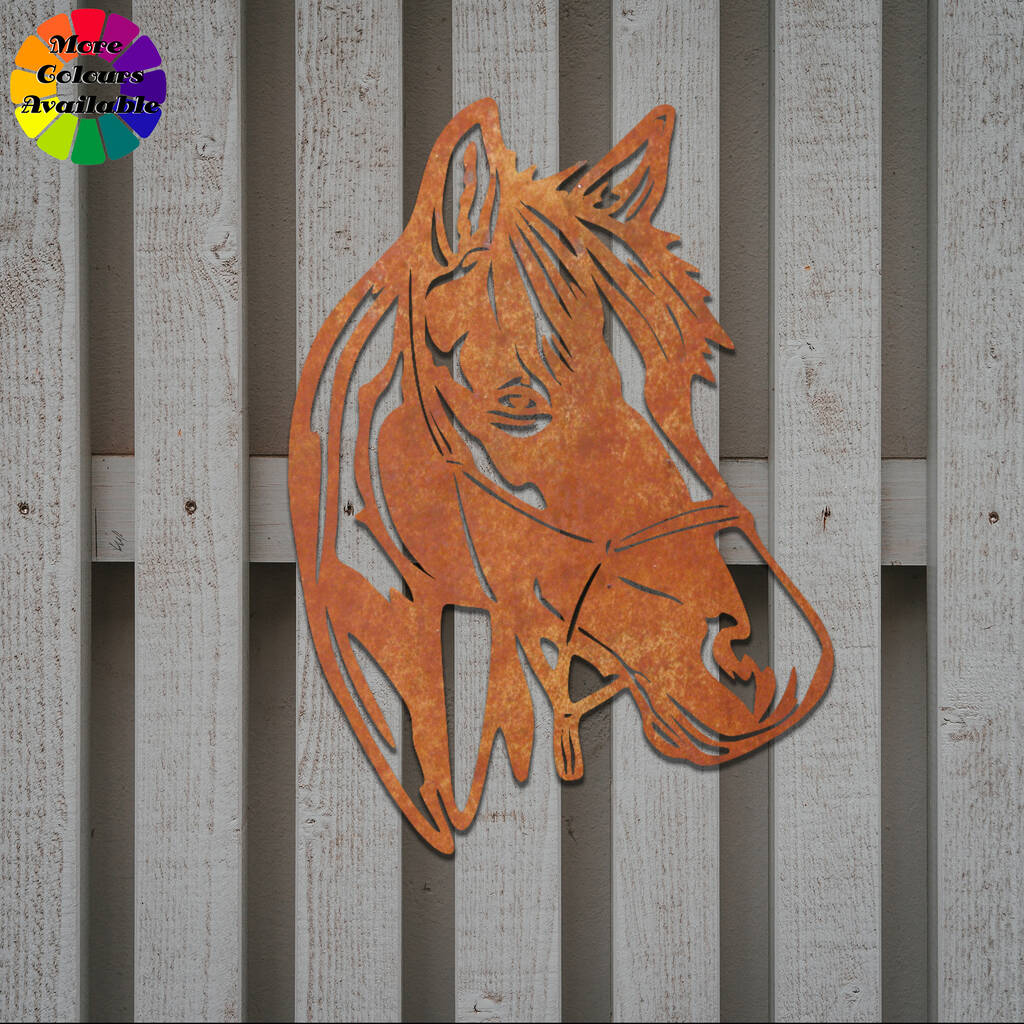 Tête De Cheval En Métal - Décoration Murale Pour écurie Ou Maison