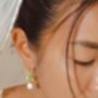 White Lily Of The Valley Dangle Earrings Base Metal Stainless Steel, thumbnail 8 of 9