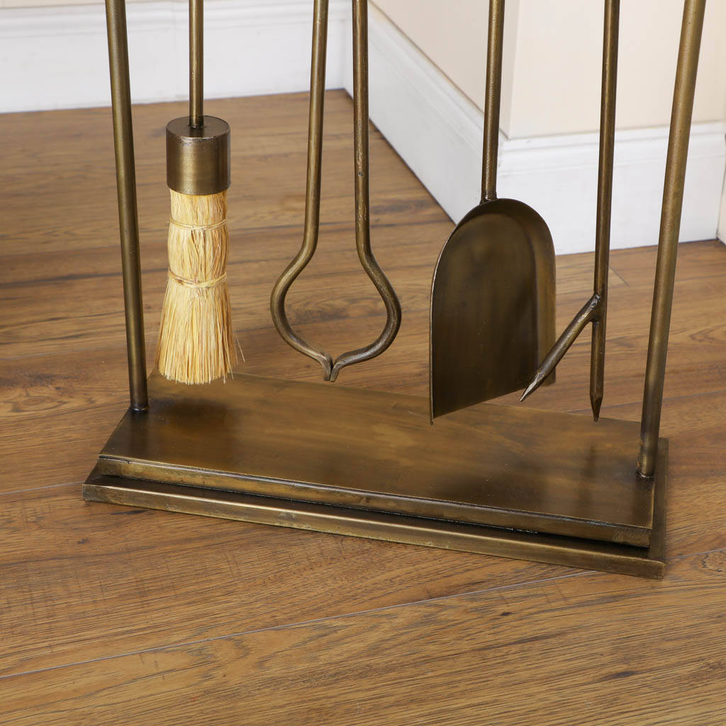 Gainsboro Antique Brass Fireside Set By Dibor