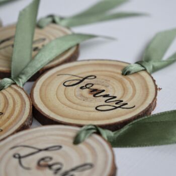 Personalised Wood Wedding Favour Place Names X 10, 6 of 8
