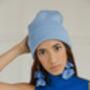 Blue High Neck Ribbed Sweater Vest, thumbnail 2 of 4