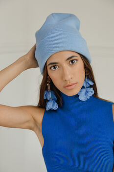 Blue High Neck Ribbed Sweater Vest, 2 of 4