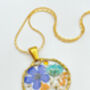 Necklace Handmade With Flowers In Vintage Colours, thumbnail 3 of 10