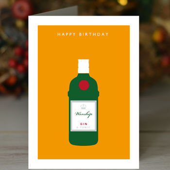 Personalised 'Worship Gin' Tanqueray Card, 2 of 3