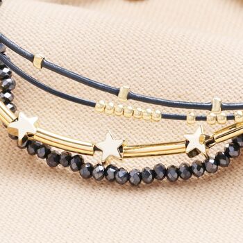 Navy Star Charm Multi Layer Beaded Bracelet, 2 of 3