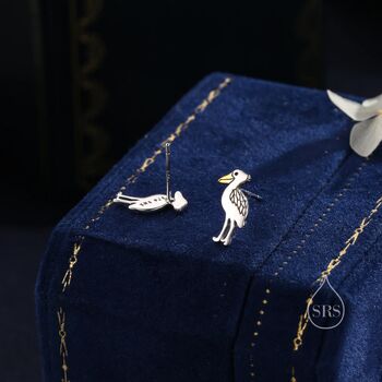 Sterling Silver Shoebill Stud Earrings, 4 of 10