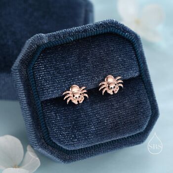 Sterling Silver Super Cute Jumping Spider Stud Earrings, 4 of 12