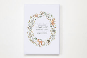 30 Woodland Theme Baby's First Year Milestone Cards, 6 of 12