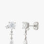 Gold Or Silver Crystal Drop Stud Earrings, Bridal Style Jewellery, thumbnail 3 of 5