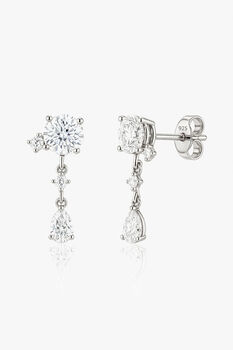 Gold Or Silver Crystal Drop Stud Earrings, Bridal Style Jewellery, 3 of 5