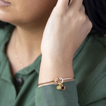 Gold Plated Friendship Knot Bangle, 2 of 11