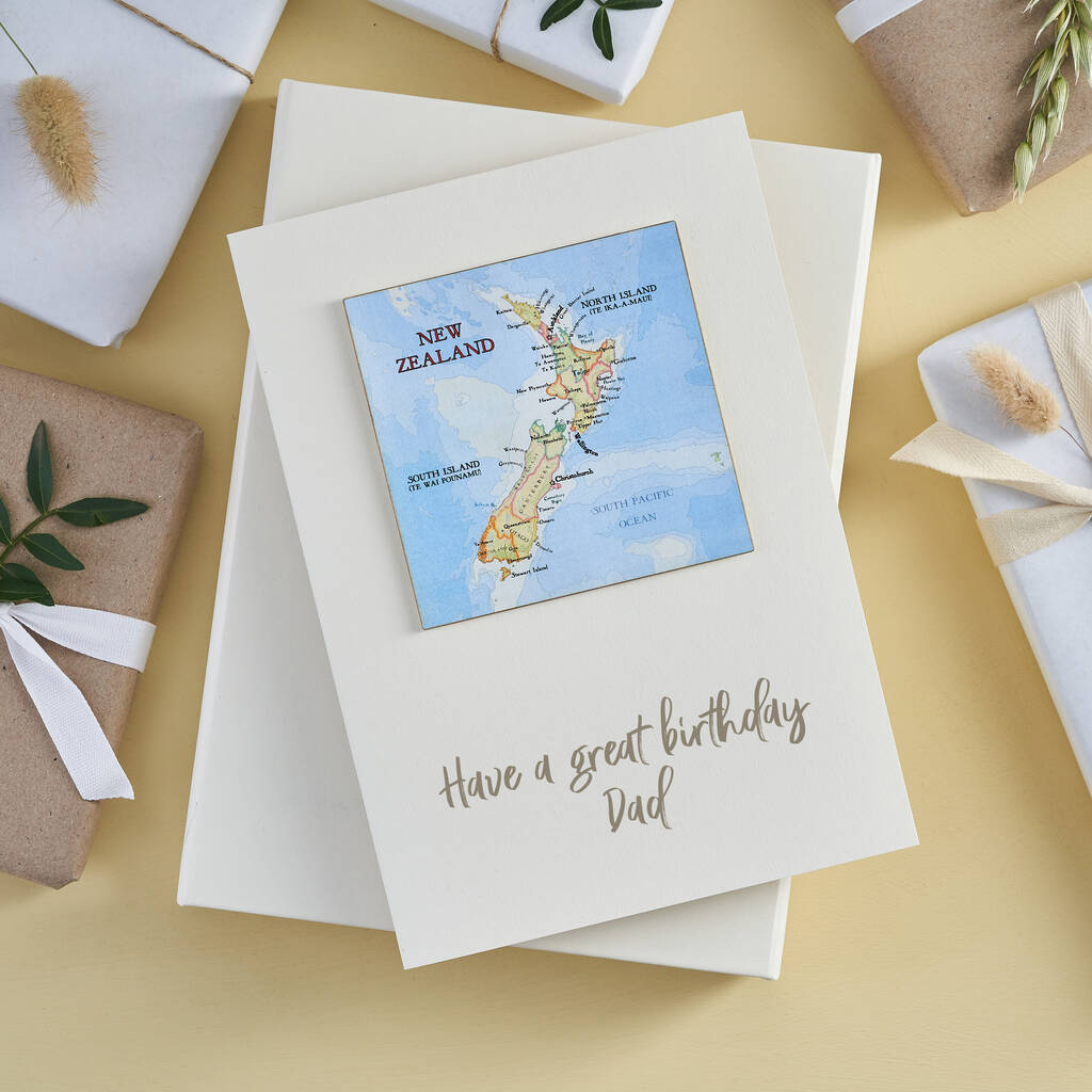 Personalised Map Location Square Birthday Card, 1 of 4