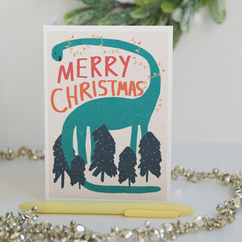 Dinosaur Christmas Card For Kids, 6 of 6