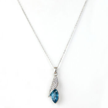 Pointed Teardrop Crystal Pendant Necklace With Tiny Zirconia, 2 of 7