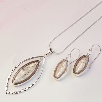Murano Glass Ellipse Pendant And Earring Set, 11 of 12
