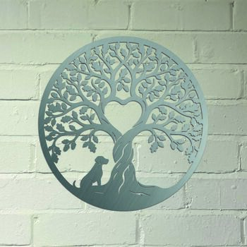 Dog Heart In Oak Tree Steel Garden Sculpture, 2 of 2