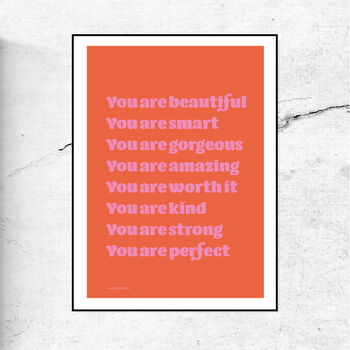 You Are Amazing Typographic Print/Poster, 3 of 4