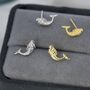 Mermaid Stud Earrings In Sterling Silver, thumbnail 3 of 11