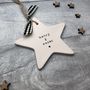 Children's Names Ceramic Father's Day Hanging Star, thumbnail 2 of 5