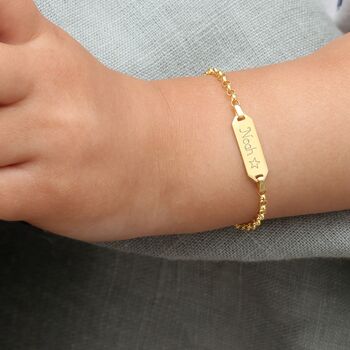 Personalised 18ct Gold Plated Christening Bracelet, 3 of 7