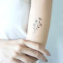Black Flowers Two Temporary Tattoo, thumbnail 8 of 8