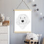 Custom Line Colour Portrait Personalised Dog Cat Art, thumbnail 2 of 7