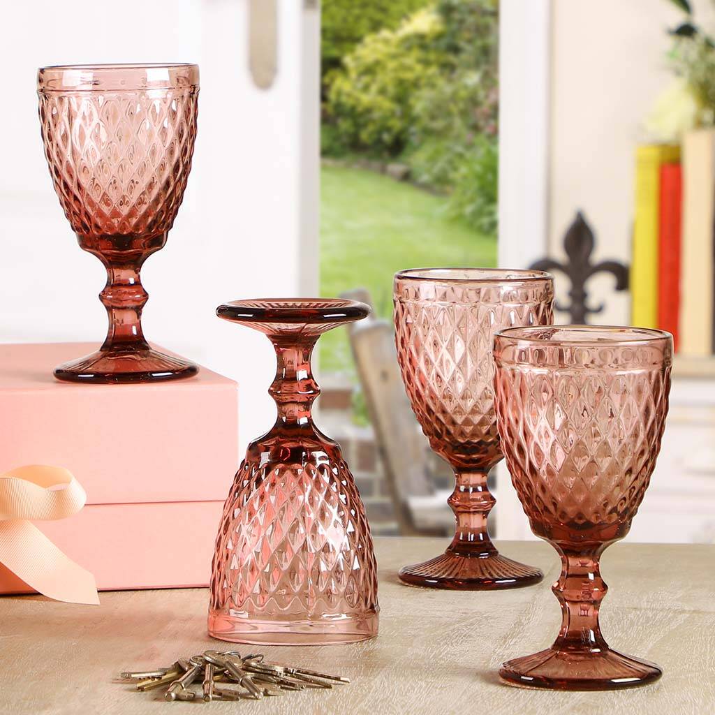 Set Of Four Luxury Rouge Wine Glasses By Dibor | notonthehighstreet.com