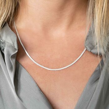 Edie Personalised Herringbone Chain Necklace, 3 of 6