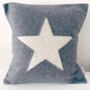 Light Grey Handmade Wool Cushion With Star, thumbnail 2 of 4