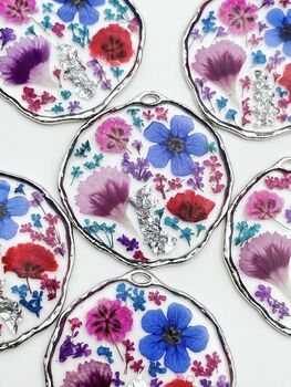 Statement Earrings With Colourful Flowers In Silver, 2 of 12