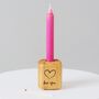 Solid Oak Personalised Heart Candle Holder, thumbnail 1 of 8