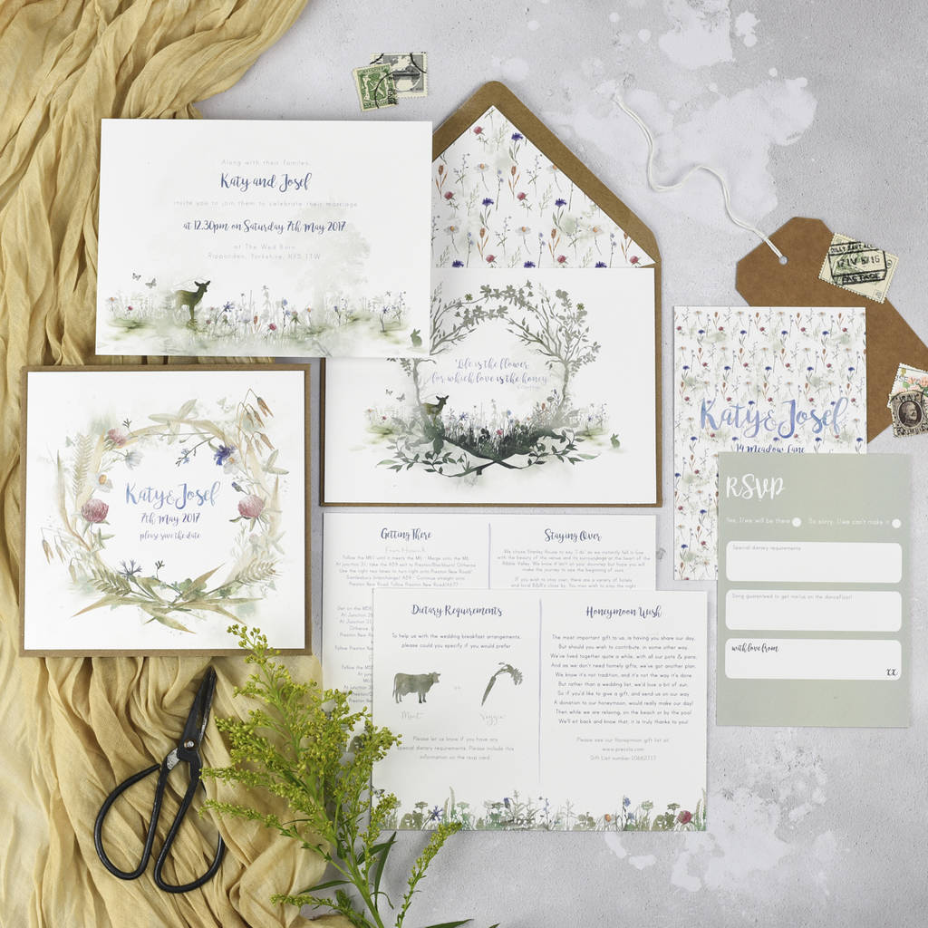 'wildflower' wedding invitations by julia eastwood | notonthehighstreet.com