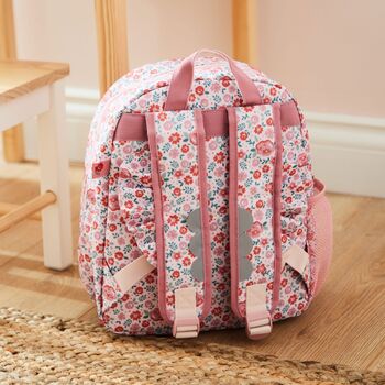 Personalised Pink Ditsy Print Classic Medium Backpack, 5 of 6