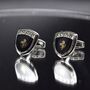 Ferrari Shield Cufflinks Luxury Car Gift For Men Black And Gold Design, thumbnail 5 of 6