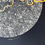 London Map Print: Gold Leaf Circular Screen Print, thumbnail 4 of 6