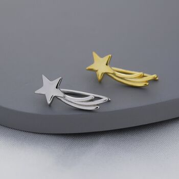 Shooting Star Crawler Earrings In Sterling Silver, 3 of 11