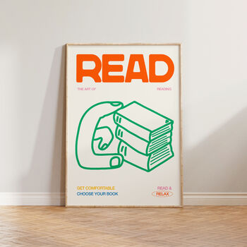 Read Hand Drawn Illustration Book Wall Art Print, 5 of 9