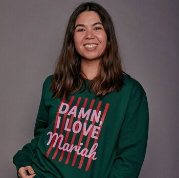 Personalised 'Damn I Love…' Slogan Christmas Sweatshirt, 3 of 11