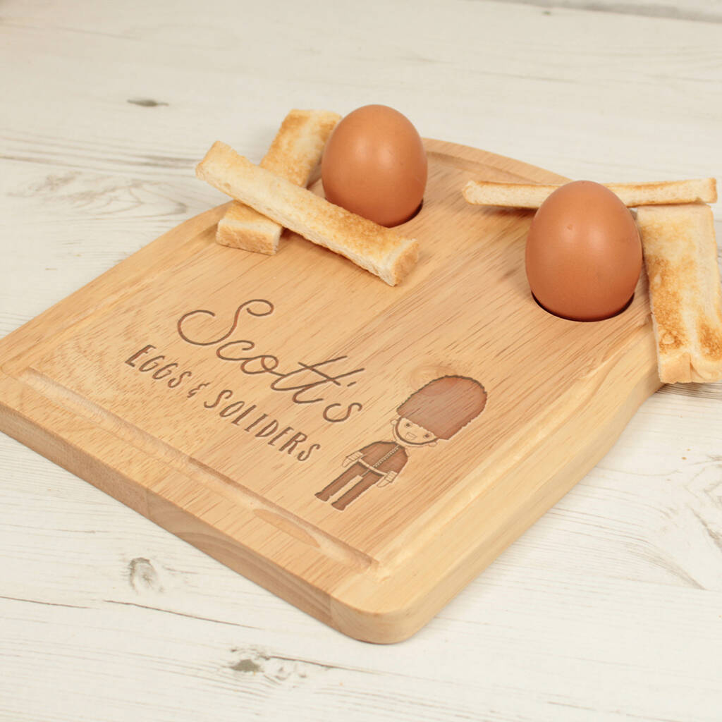 Personalised Soldier Dippy Egg Breakfast Board By Love Lumi Ltd