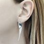 Large Curved Heart Sterling Silver Drop Earrings, thumbnail 1 of 6