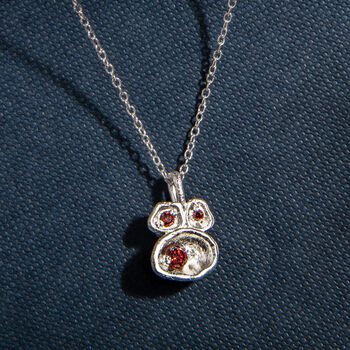 Garnet And Recycled Silver Birthstone Necklace, 2 of 7