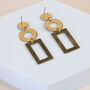 Copper Glazed Drop Earrings Gold Plated, thumbnail 4 of 7
