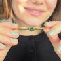 Gold Plated Minimalist Emerald May Birthstone Bangle, thumbnail 4 of 5