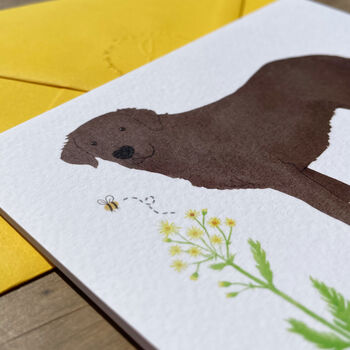 Charlie The Chocolate Labrador Blank Greeting Card, 6 of 10