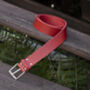 Premium Handmade Red English Leather Mens Belt, thumbnail 1 of 7