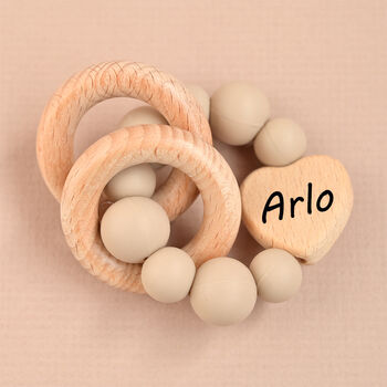 Personalised Unisex Baby Teether Rattle, 2 of 4