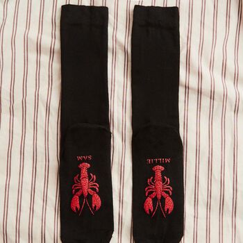 Glitter Lobster Logo Black Socks, 2 of 3