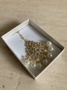 White Pearl Gold Plated Tikka, 3 of 4