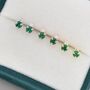 Sterling Silver Emerald Green Cz Stud Earrings, thumbnail 4 of 12